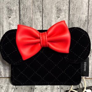 Loungefly Disney Velvet Quilt Bow Cardholder